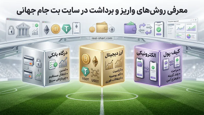 معرفی روش های واریز و برداشت در سایت بت جام جهانی