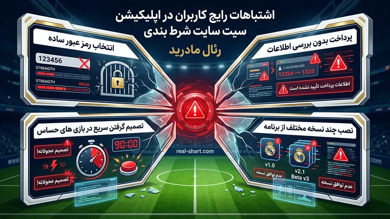 اشتباهات رایج کاربران در اپلیکیشن سایت شرط بندی رئال مادرید