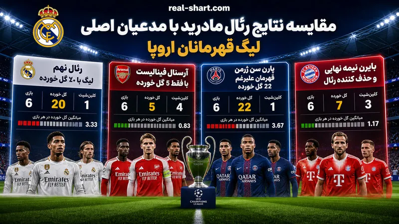 مقایسه نتایج رئال مادرید با مدعیان اصلی لیگ قهرمانان اروپا